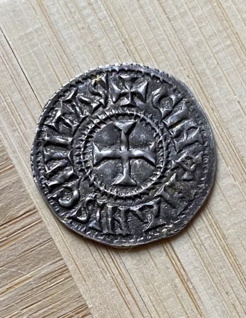 KAROLINGER. Karl II. der Kahle 840-877.  Denar.  Le Mans Münzstätte.