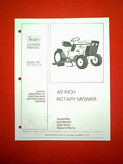 SEARS CRAFTSMAN TRACTOR 42" Mower Deck Model 917.253572 Owner / Parts ...