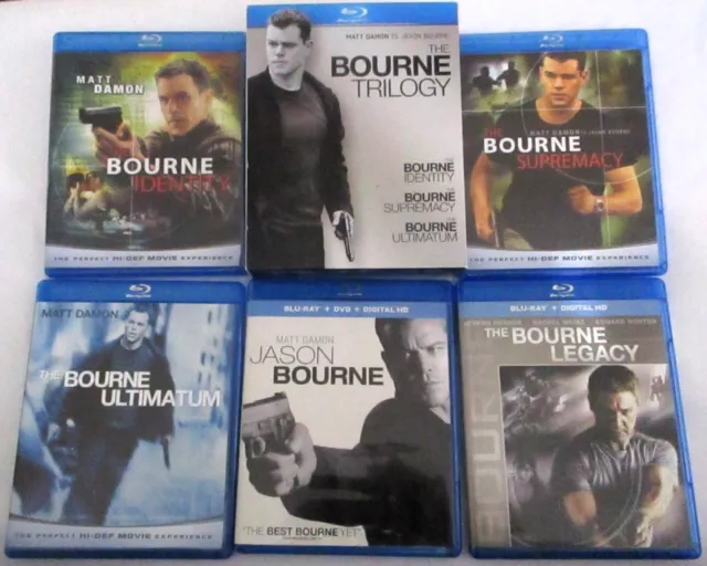 Bourne Complete Collection All 5 Films Blu-Ray Lot Trilogy Box Set Jason Legacy