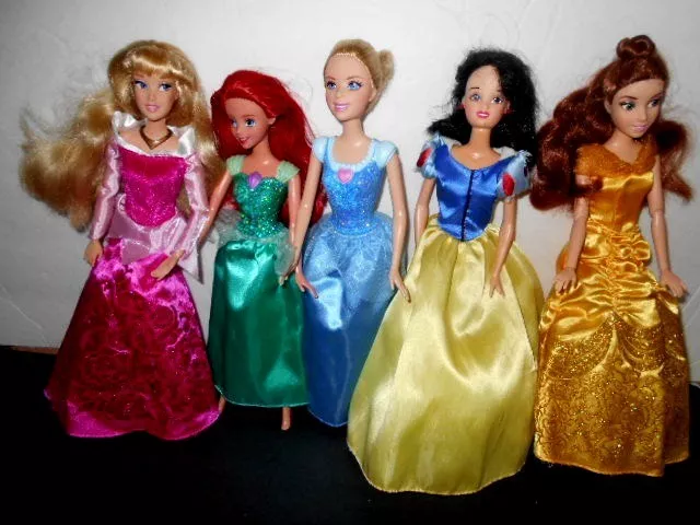 Lot of 8 Disney Princess Barbie Dolls