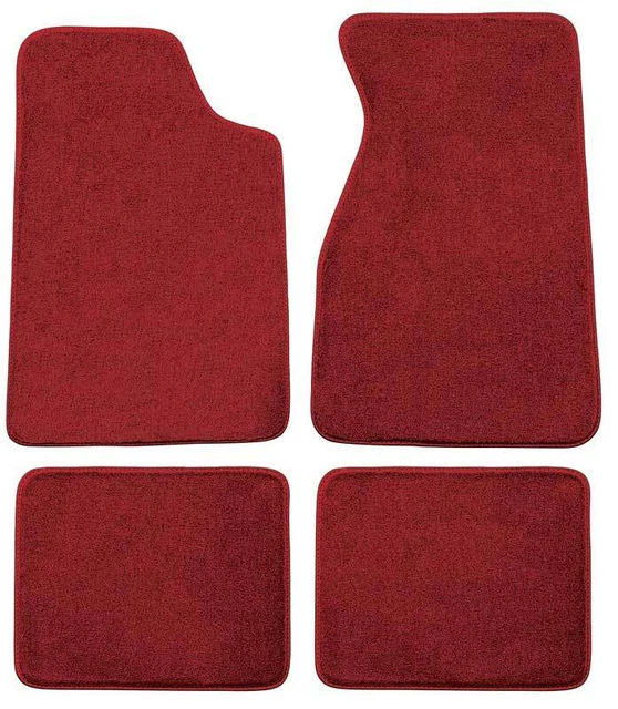 1979-93 Mustang Cut Pile 4 Piece Floor Mat Set without Logo - Red