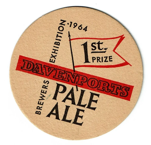 DAVENPORTS PALE ALE COASTER Fox & Hound Pub 1960s Bursledon Hampshire