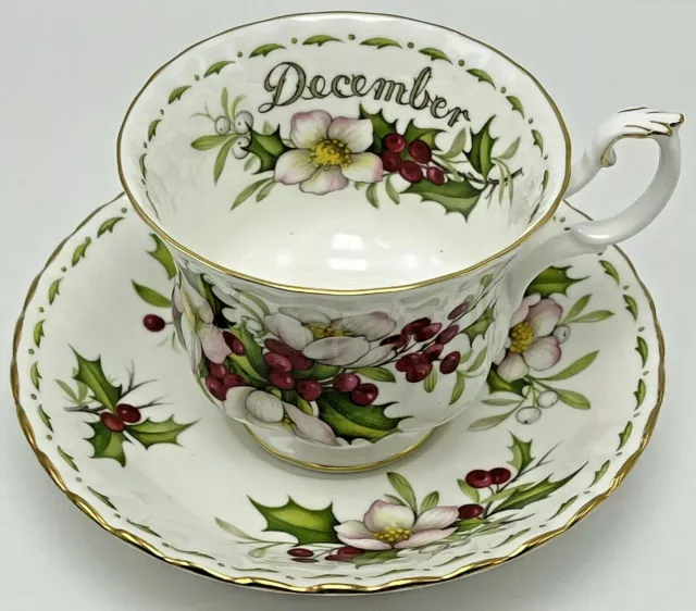 Royal Albert Flower of the Month December Christmas Rose Tea Cup and Saucer Set