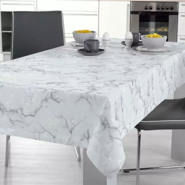 Marble Effect Tablecloth Wipe Clean Dining Table PVC  132 x 178CM TABLECLOTH