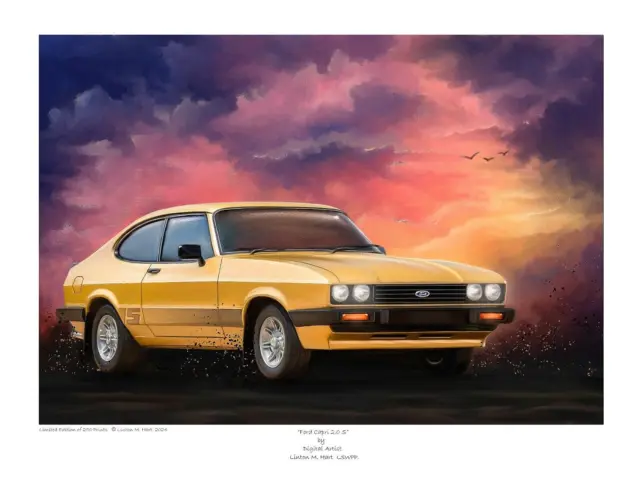 Ford Capri 2.0S - Fantasy Art Print - Limited Edition (250) Signed By The Artist