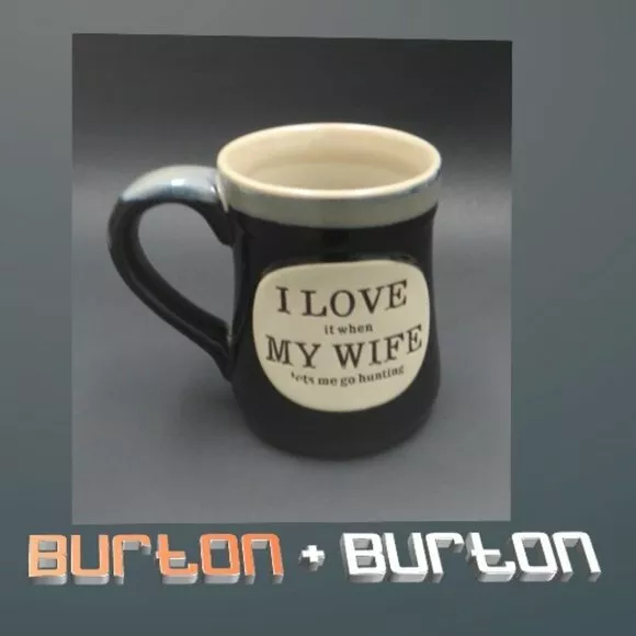 🐆 Burton + Burton I love it Mug Coffee mocha Cup - Dark blue