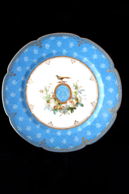 Antique French Old Paris Le Rosey porcelain plate 19th century