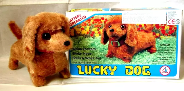 Automate A Piles - Chien " Lucky Dog Avec Sa Boite "- Fonctionne - Made In China