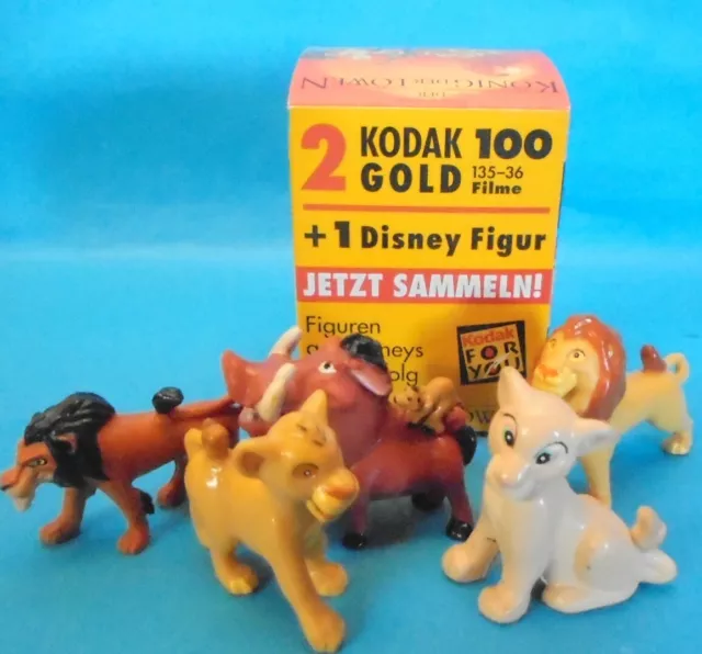 Disney KÖNIG DER LÖWEN : 5 WERBE Figuren + original KODAK Box lion king