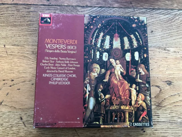 monteverdi vespers ( 1610 ) kings college choir cambridge . 2 cassette box