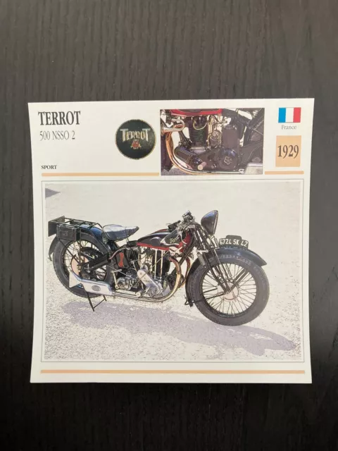 CARTE FICHE MOTO collection ATLAS TERROT 500 NSSO 2