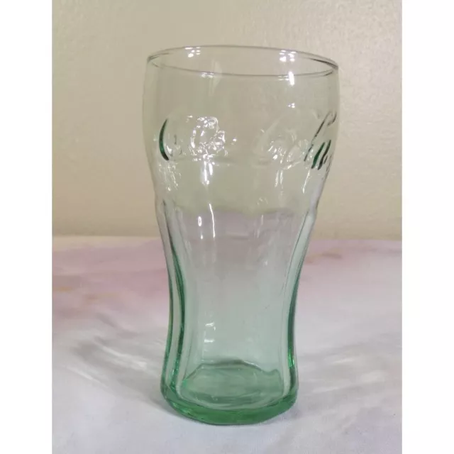 Vintage Coca Cola Glass Green Glass SMALL
