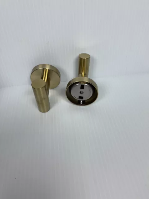 KES Coat Hook, BZ - Hats, Towels, Robes - Brushed Brass - Set of 2 - Wall Mount
