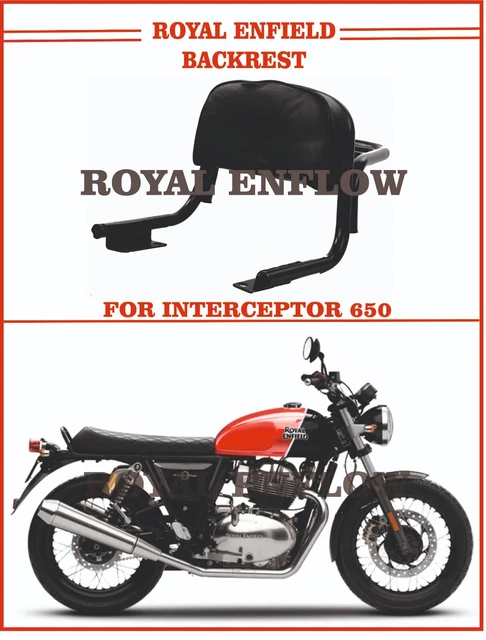 Royal Enfield Black Backrest for INTERCEPTOR 650 - Express Shipping