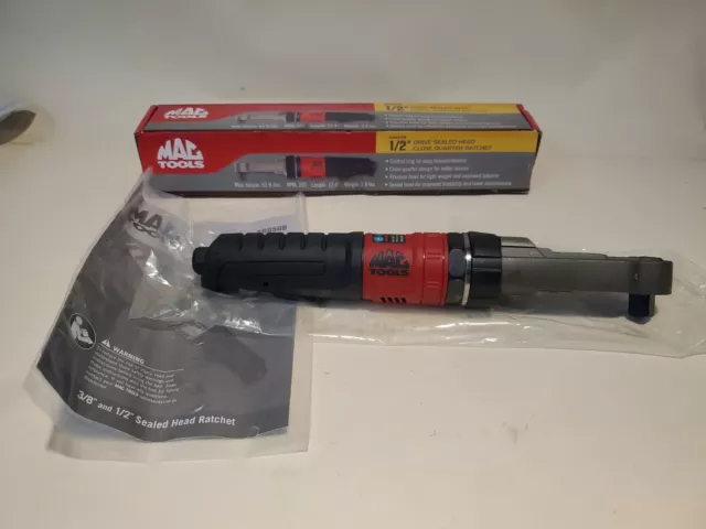 New Mac Tools AR050B 1/2" Drive Close Quarter Titanium Head Air Ratchet - P2