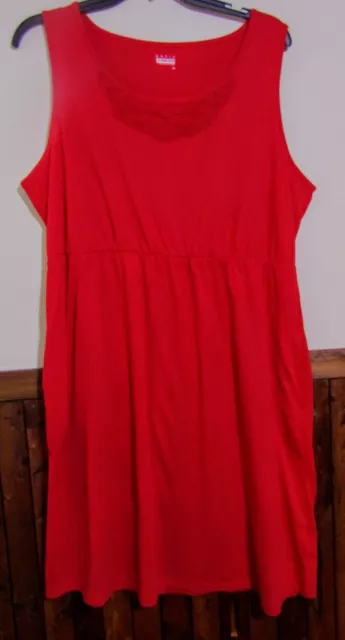 Basic Editions Womans 2X Red Summer Sun Or Dress/Casual  Style Nwot