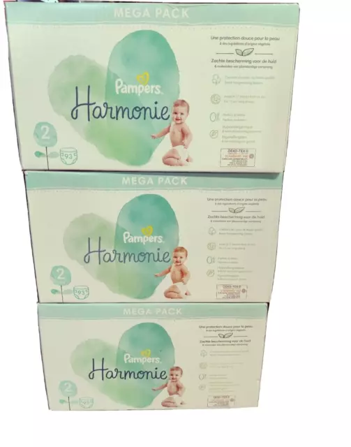 279 Couches Pampers Harmonie Taille 2 (04-08 Kg)