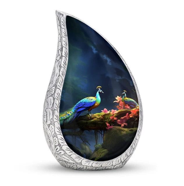Peacock Due Face Off In Forest Cremation Urns For Burial Pack Of 1 (3 Inch)