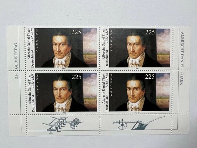 BUND BRD 4 er Block  2255 II** Albrecht Thaer Agronom Raster 15/75 rar selten