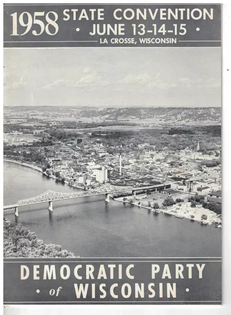 1958 Wisconsin Democratic State Convention Program + Banquet Program & Menu