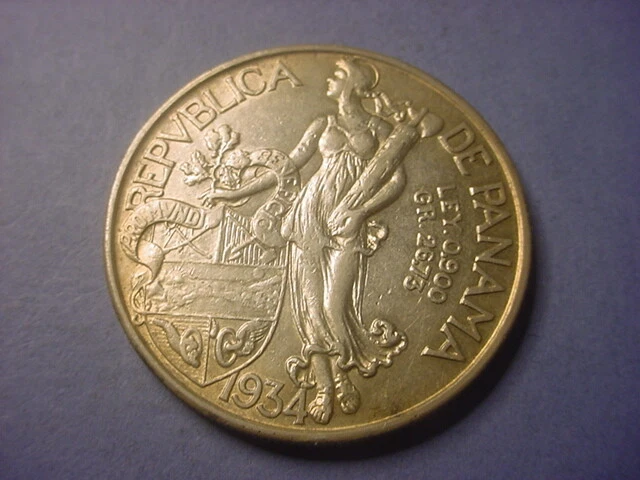 Panama Balboa 1934 Original Toning #82330