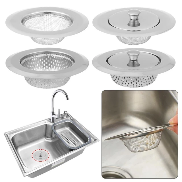Bouchon D'Évier Universel Avec Passoire - Cuivre Et Acier Inox, Joint Multicouche - Pour Lavabo, Baignoire, Évier Cuisine (28-33 Mm)