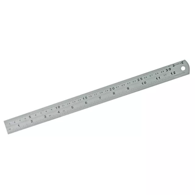 12" / 300mm Stainless Steel Ruler Metric & Imperial Engineers Rule