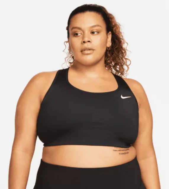 Nike Swoosh  Med-Support Non-Padded Sports Bra Black In Size XL BRAND NEW(DIRTY)