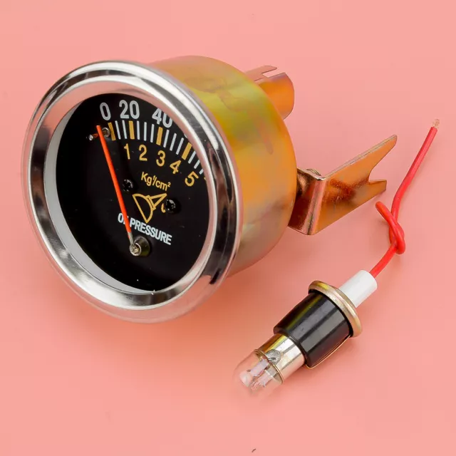 Car 1x 52mm Universal Mechanical Oil Press Pressure Gauge Meter 0-80 PSI