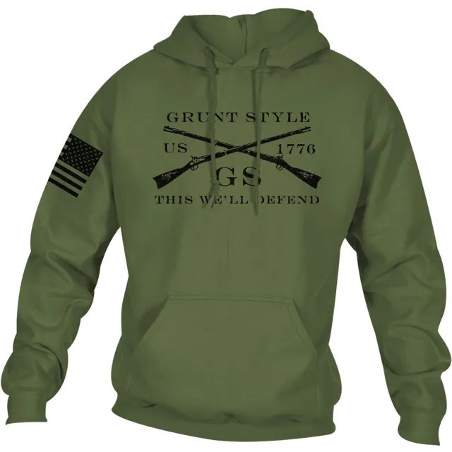 Grunt Style Logo Basic Pullover Hoodie - Military Green