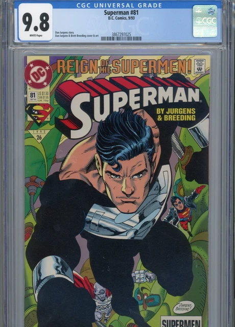 Superman #81 Mt 9.8 Cgc White Pages Jurgens Story Cover And Art