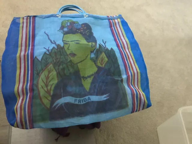 Frida Kahlo Blue Mexican Beach Shopper Tote Bag (NF) Frida Kahlo Blue Mexican Beach Shopper Tote Bag (NF)