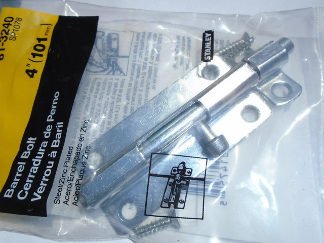 STANLEY Barrel Bolt 2 Pcs with screws 4inch STANLEY Steel