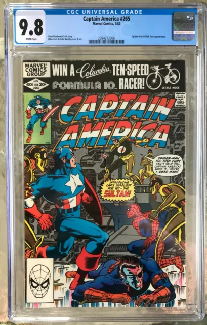 Captain America #265 (1982) CGC 9.8-- White pgs; Spider-Man & Nick Fury apps