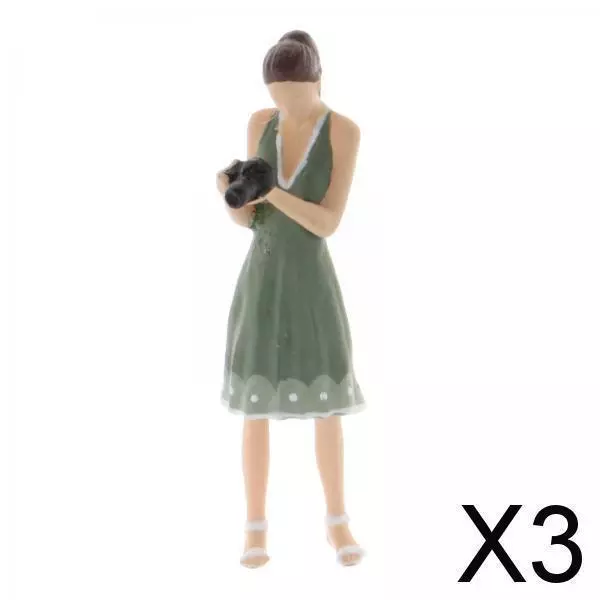3X 1:64 Mini Personnes Femmes Figure Poupée Résine Modèle
