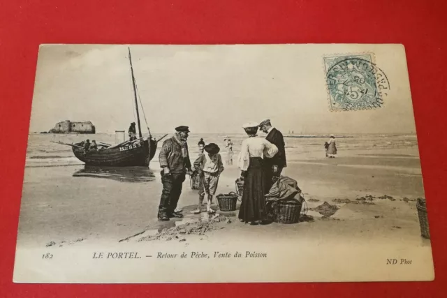 CPA 62 LE PORTEL Retour de pêche, vente du poisson