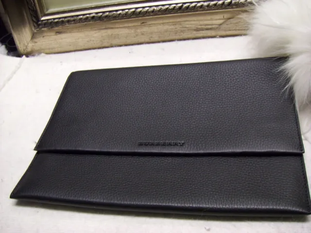 Burberry London Black Pebbled Leather iPad Sleeve