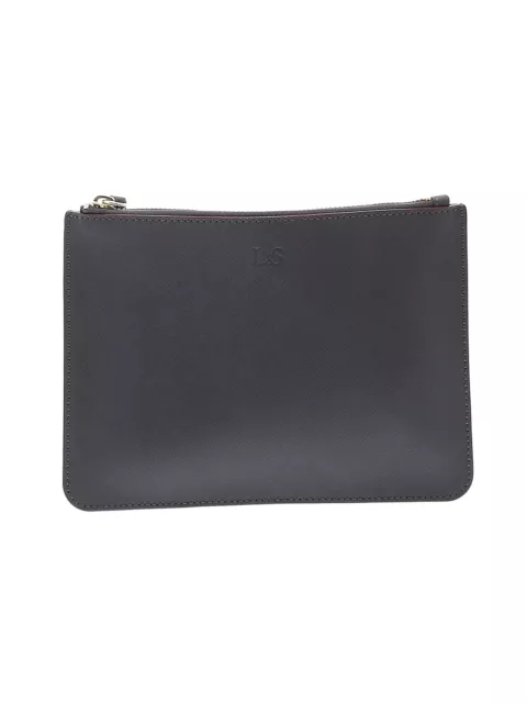 L&S Jeans Women Gray Leather Clutch One Size