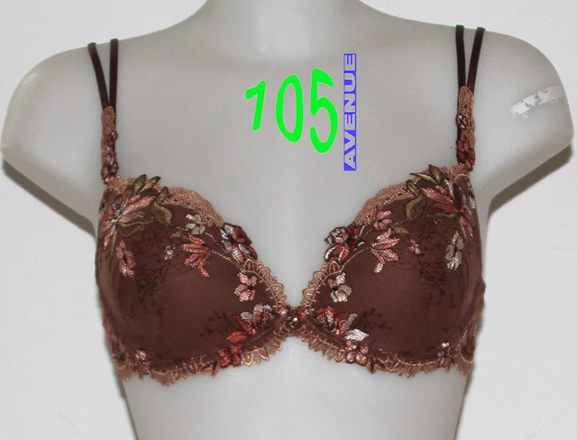 Soutien-gorge Lise Charmel Plunge Coque Dentelle - Taille 85A, Couleur Corail Floral (Neuf Avec étiquettes)