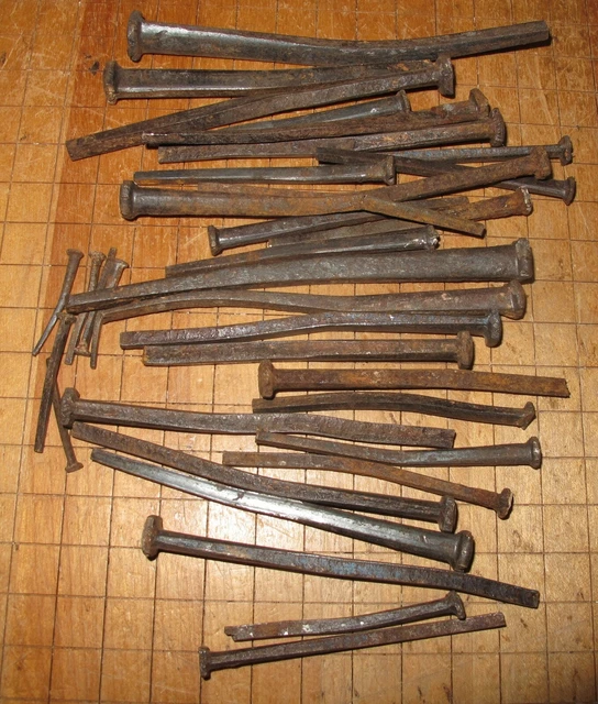 Antique Primitive Square Head Steel Cut Rustic Nails 15 oz. MOST HAVE USE BENDS