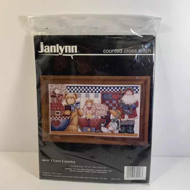 1995 Janlynn "I Love Country" Counted Cross Stitch Kit by Alma Lynne