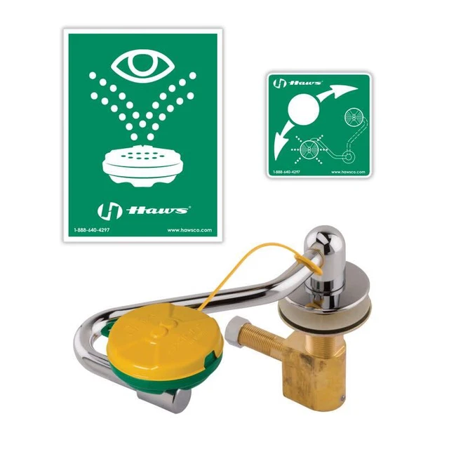 Haws 7611 Single action swing-away eye/face wash - Stainless Steel