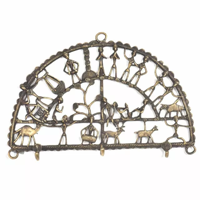 Handmade Multiple Key Holder for Wall Antique Coat Rack Brass Tribal Wall Hooks