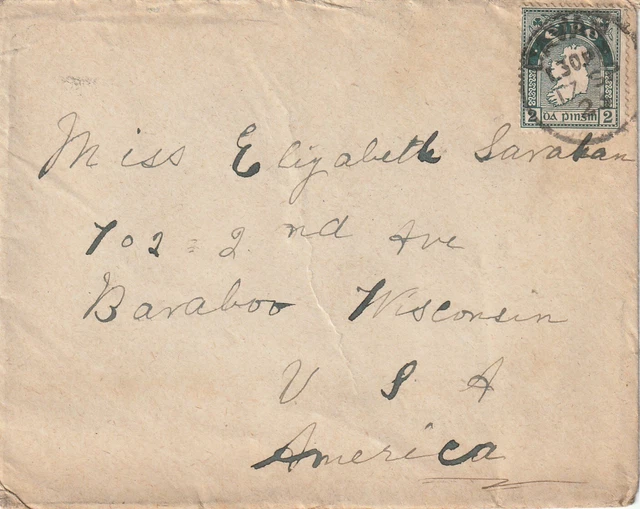 1923 Ireland Cover - Cavan to Baraboo, WI