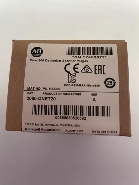 2080DNET20   Micro800  DeviceNet Scanner Plug-In