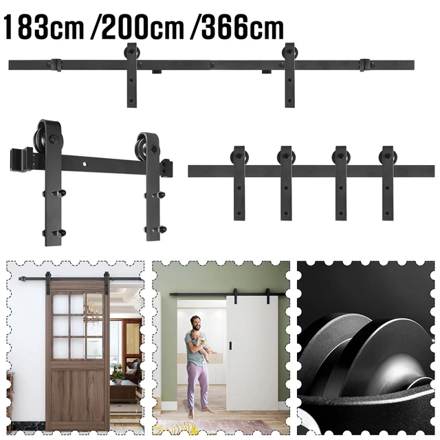 Kit Completo Porte Scorrevoli 366cm - Binario, Rotelle E Accessori, Nero, Per Interni - Foto 14