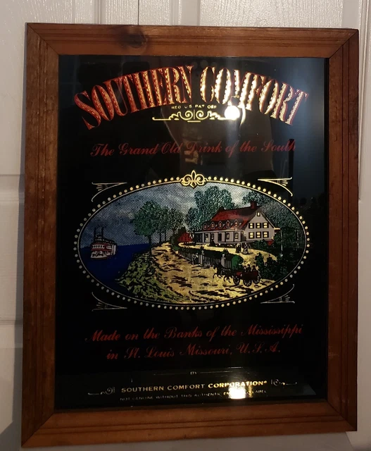 Vintage Southern Comfort Bar Sign Mirror Man-Cave 23 in x 18 in Advertising