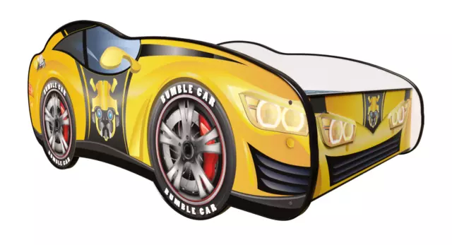 Topbeds Lit voiture avec éclairage LED, lit pour enfant avec matelas, Racing Car