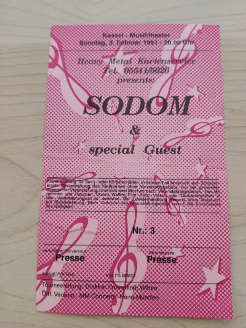 Sodoma - biglietto concerto biglietto d'ingresso hard rock heavy metal