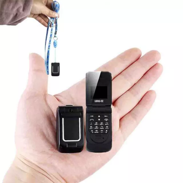 Mini J9 Flip cell Phone 0.66" Smallest Mobile Phone Wireless Bluetooth Dialer FM
